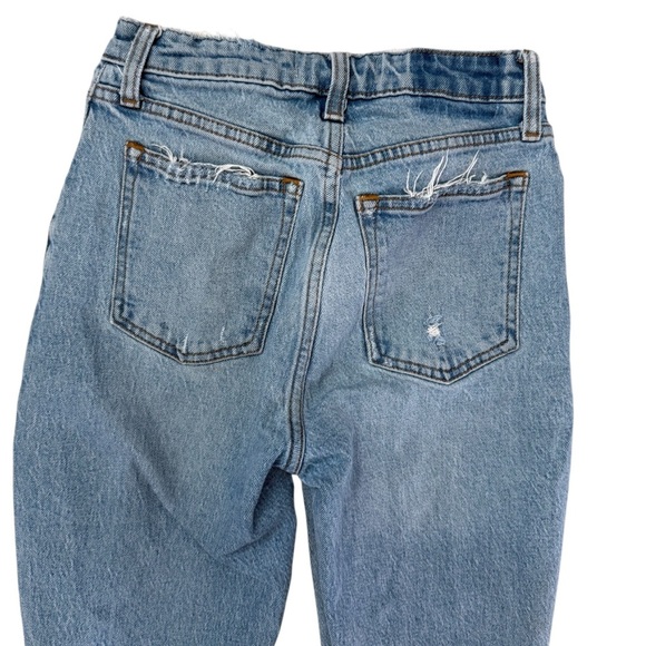 Abercrombie & Fitch Light Blue Distressed Straight Leg Jeans Size 00 - Picture 4 of 5